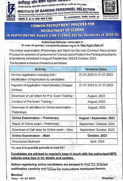 IBPS Clerk Recruitment 2023-2024 